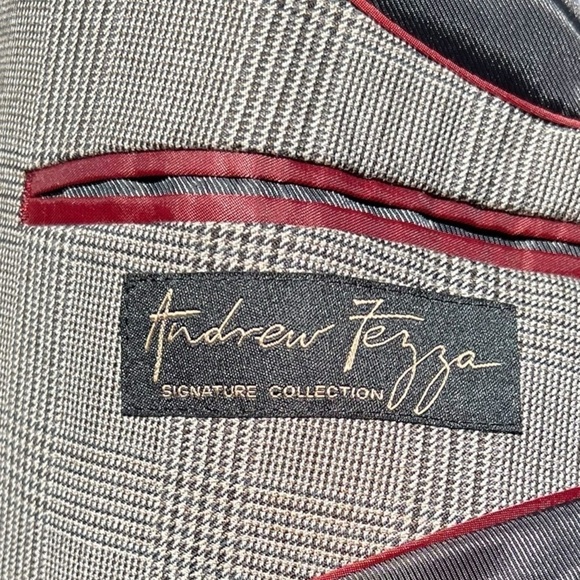 🌻Andrew Fezza Signature Gray "Cary" Sports Coat Jacket Blazer Size 44R - Picture 9 of 10